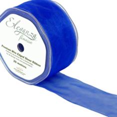 Chiffon 50mm Royal Blue Wired Ribbon 20m
