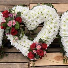 Triple Heart White Red &amp; Pink 
