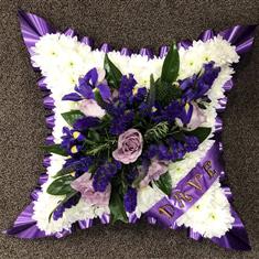 Cushion purple and cream