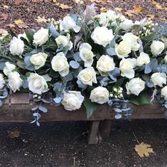 White Rose Casket Spray