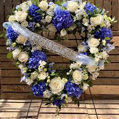 Open Heart Blue &amp; White 