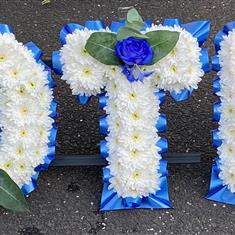 BROTHER in royal blue and white