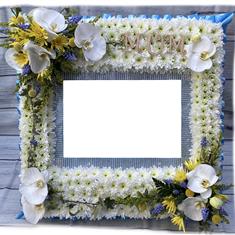 Photo Frame in blue and yellow