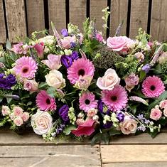 Pink Gerbera and Rose mixed Casket spray