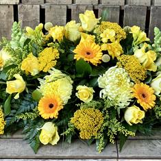 Gold and Yellow Casket Spray