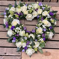 Loose cream and purple heart