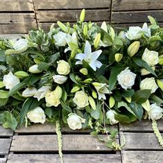 Roses and Lily Casket spray