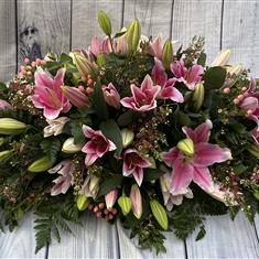 Casket Spray Lily Pink