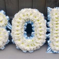 Son lettering with soft blue