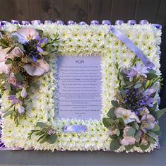 Photo frame with purples and cream
