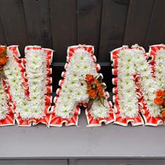 Letters with double ribbon