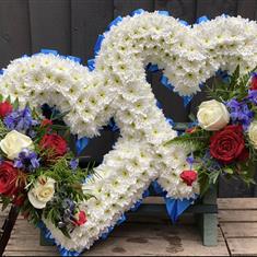 Double Open Heart Red &amp; Blue