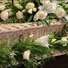 Dressed Casket and casket spray 