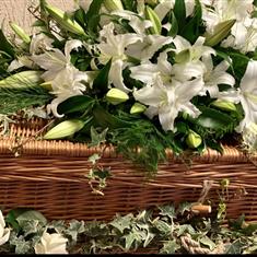 Lily and rose dressed casket 