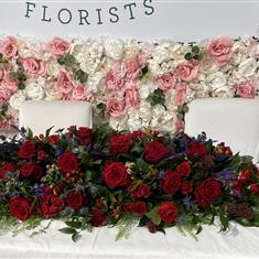 Scottish Red and Blue Casket spray