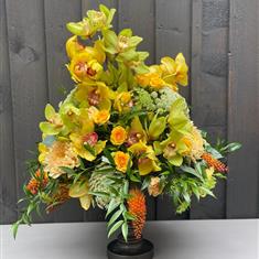 Yellow Cymbidium Arrangement