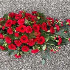 Red carnation and Red Rose tear drop