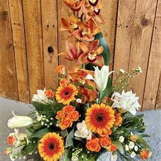 Orchid lily and Gerbera arrangement 