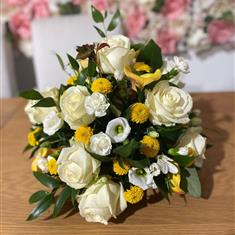 White rose and Lemon drop posy