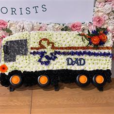 Lorry 2D orange and white 