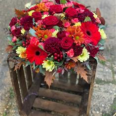 Red, Orange and a little Yellow Posy Pad