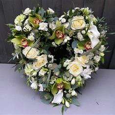 Classic Modern Heart with Orchids and Roses