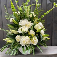 White Floral Service Arrangement 