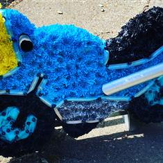Motorbike 2D Blue and Yellow