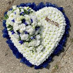 Heart 23 inch Blue Organza