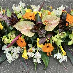 Modern Tropical Casket spray
