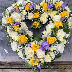Loose Open Heart Lilac Cream and Yellow