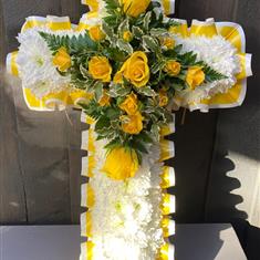 Petite Cross in Yellow and white