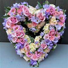 Heart open loose pink, Peach and Lilac
