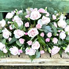Rose and Carnation coffin spray Pink