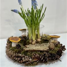 Table decoration with living bulbs