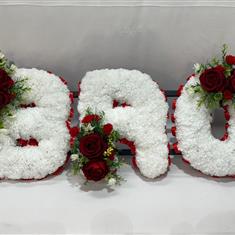 Red and White Silk Lettering 2