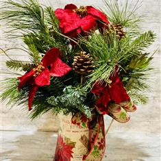 Poinsettia Jug with flowers