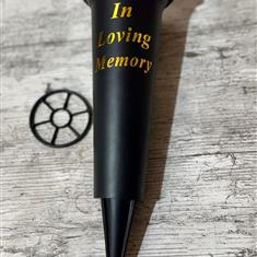In Loving Memory Grave Vase  Black &amp; Gold