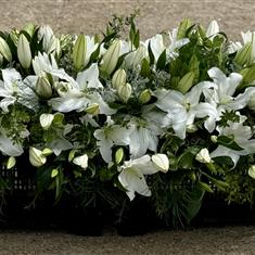 White Lily Casket spray full size