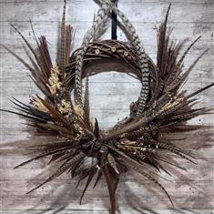Rustic Feather &amp; Willow Wreath