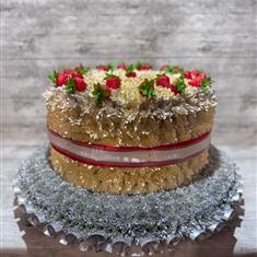 Strawberry Cake Floral Tribute
