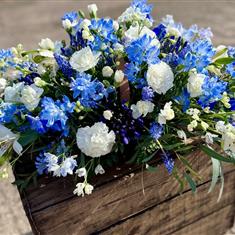 Blue Meadow Basket Arrangement