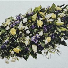 Lemon and purple coffin spray
